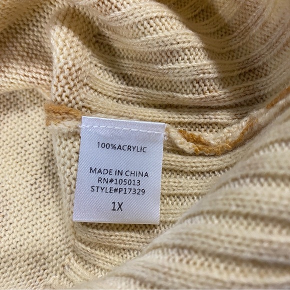 ANDREE Cheetah Cardigan Sweater Women’s Size 1X Lightweight Animal Print Yellow - Picture 3 of 6